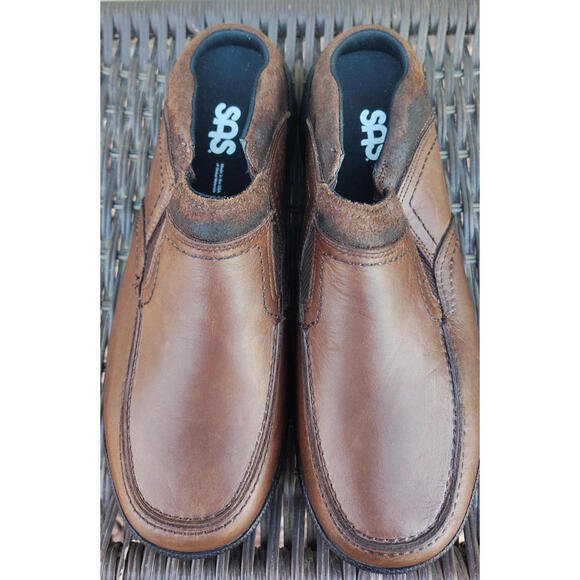 SAS Men\'s Slip-On Leather Mule Loafer Mahogany 2003722 Size 8M Made in USA